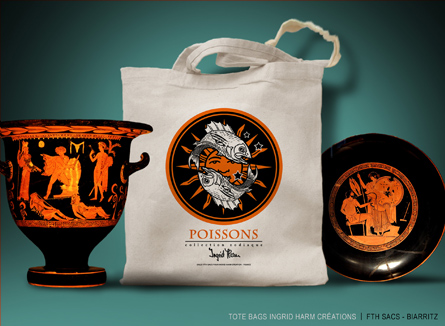 Sac Tote Bags zodiaque Ingrid Harm Biarritz